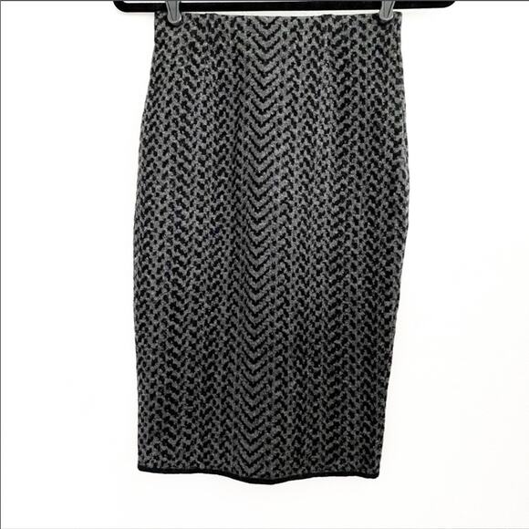 D. Exterior Wool Blend Herringbone Skirt Size XS - Picture 1 of 7